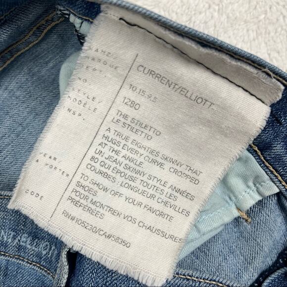 Current/Elliot distressed stiletto ankle skinny jeans - Picture 4 of 9